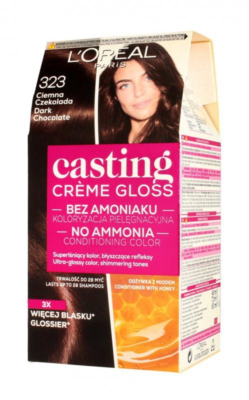 LOREAL Casting Creme Gloss Krem koloryzujący nr 323 Ciemna Czekolada 1op.