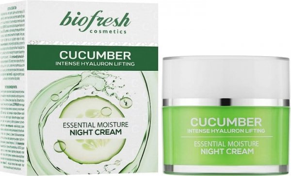 Hialuronowy Krem do Twarzy na Noc Ogórek, Biofresh,  50ml