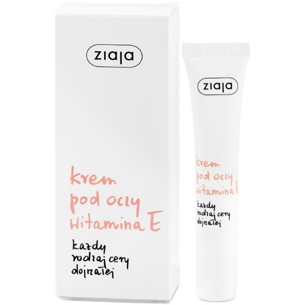 ZIAJA Lekki Nieperfumowany Krem Pod Oczy z Witaminą E Każdy Rodzaj Cery, 15 ml