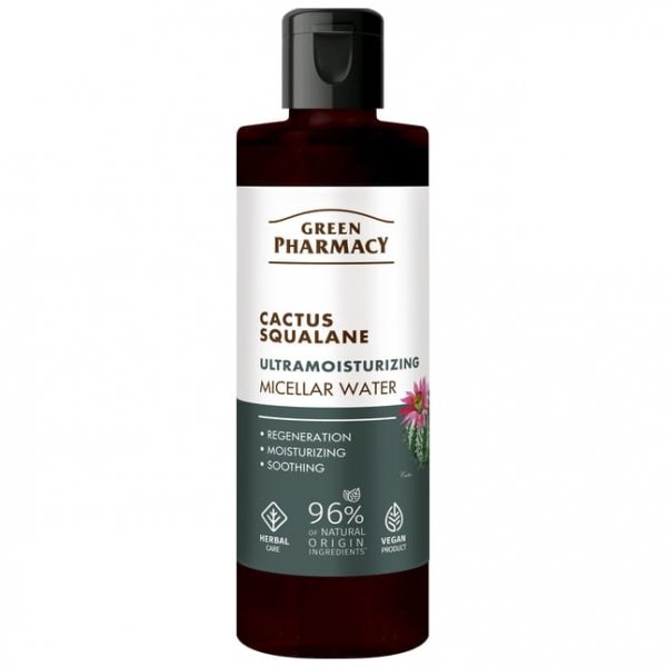 GREEN PHARMACY Kaktus + Skwalan Ultranawilżająca Woda micelarna do twarzy 200 ml