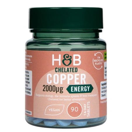 Miedź 2 mg, Chelated Copper Holland &amp; Barrett, 90 tabletek