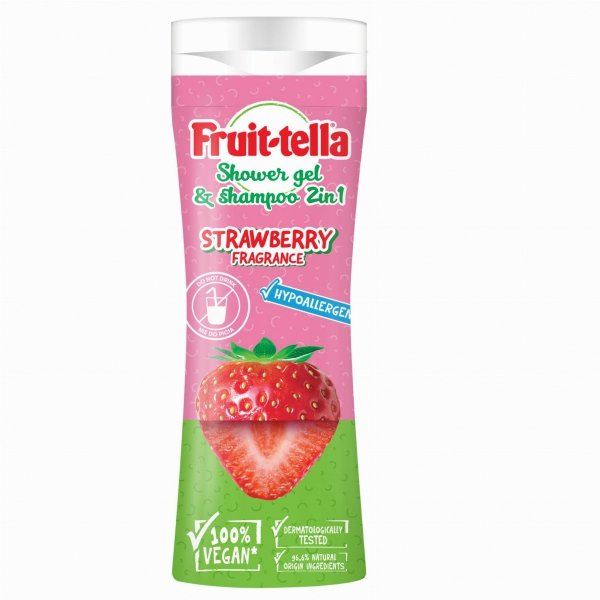 FRUIT-TELLA Żel pod prysznic i szampon 2w1 Truskawka 300 ml