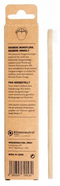 Naturalna, Wegańska Szczoteczka do Czyszczenia Języka, Bambusowa, Hydrophil