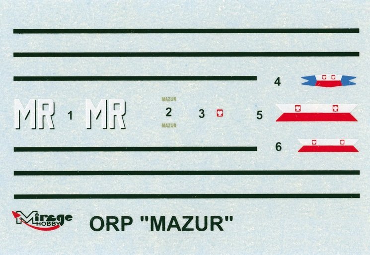Mirage 400202 1/400 ORP MAZUR wz. 39  (the gunnery ship)