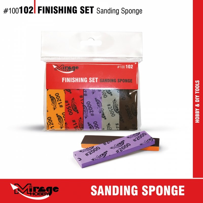 MIRAGE 100102 FINISHING SET SANDING SPONGE 10pcs [#1200-#3000] (gąbki do szlifowania) 