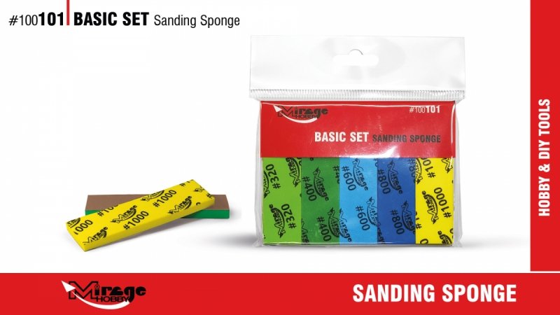 MIRAGE 100101 BASIC SET SANDING SPONGE 10pcs [#320-#1000] (gąbki do szlifowania)