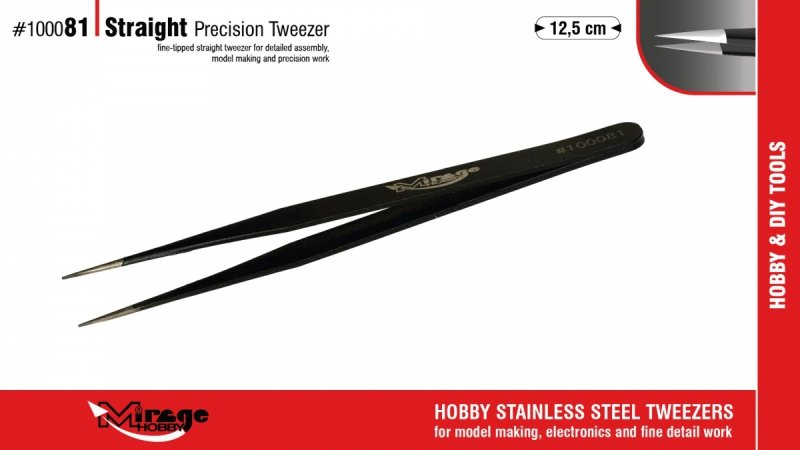 MIRAGE 100081 PĘSETA STRAIGHT PRECISION TWEEZER 12,5cm 