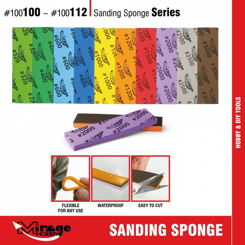 MIRAGE 100105 SANDING SPONGE #600 [6pcs] (gąbki do szlifowania) 
