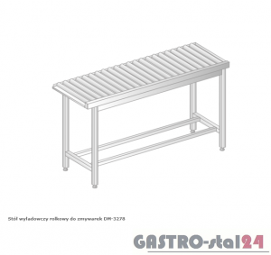 Stół wyładowczy rolkowy do zmywarek DM 3278  szerokość: 634 mm  (600x634x850)