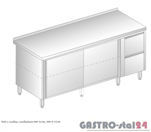 Stół z szafką i szufladami DM 3126 szerokość: 600 mm (1400x600x850)