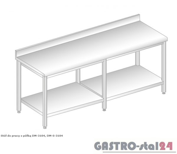 Stół do pracy z półką DM 3104 szerokość: 600 mm (2000x600x850)