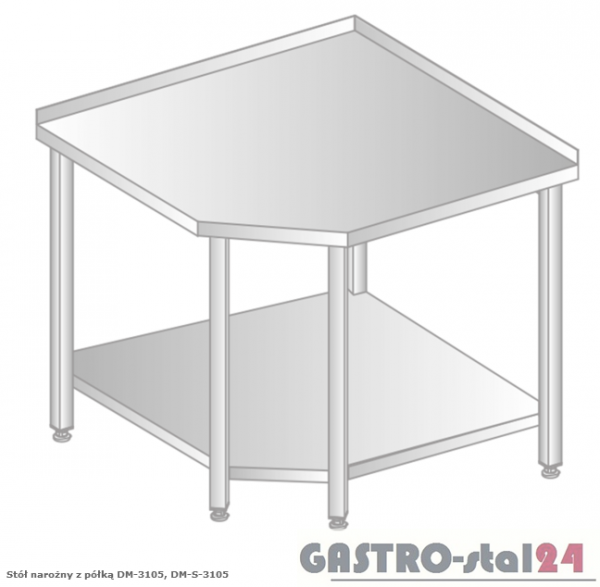 Stół narożny z półką DM 3105 szerokość: 700 mm (600x700x850)