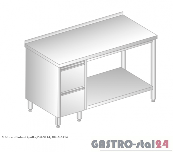Stół z szufladami i półką DM 3114 szerokość: 700 mm (1000x700x850)