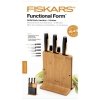 Fiskars Zestaw 5 noży w bloku bambusowym Functional Form 1057552