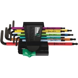 Zestaw kluczy trzpieniowych TORX® BO Multicolour, BlackLaser, z magnetyzerem, 9 części WERA | 05024335001