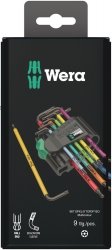 Zestaw kluczy trzpieniowych TORX® BO Multicolour, BlackLaser, z magnetyzerem, 9 części WERA | 05073599001