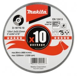 Tarcza tnąca INOX Makita D-18770-10 125x1.2mm (10szt.)