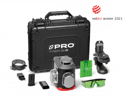 Laser akumulatorowy wieloliniowy 360° zielony PRO TYXER 3DG ZestawPLUS