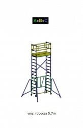 Nadbudowa rusztowania  z 3,7m do 5,7m COMPACT XS  o wymiarach 75 x 180 cm   Faraone  MODUŁ C