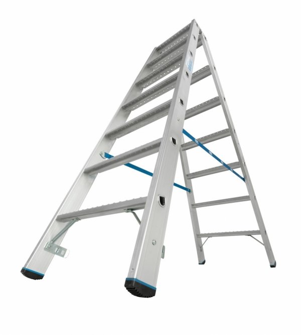 Drabina dwustronna ze stopniami R13 KRAUSE 2x7 stopnie 136176