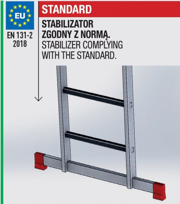 Drabina wielofunkcyjna 3 – elementowa ze stabilizatorem 3X7 Faraone AK225.3  