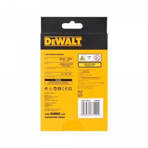 Dalmierz Laserowy DeWALT DWHT77100 LCD 30m 