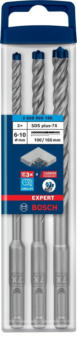 Zestaw wierteł Bosch EXPERT SDS plus-7X 6/8/10 mm 3szt.
