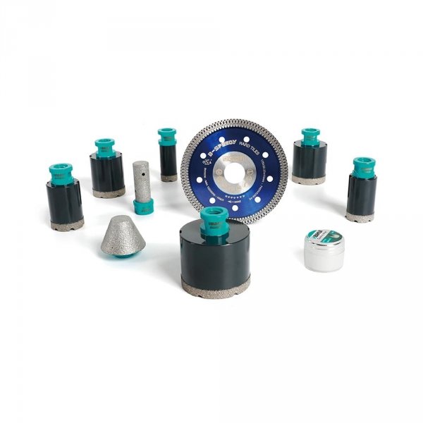 Zestaw otwornic diamentowych Ø25-68mm frezów w walizce BIHUI DBDMS10