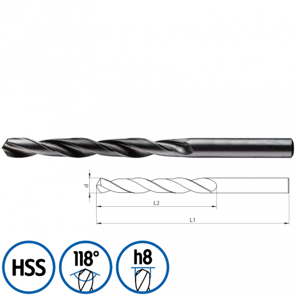 Wiertło do metalu HSS NWKa Baildon d=9,20 L1=125 L2=81 00109202