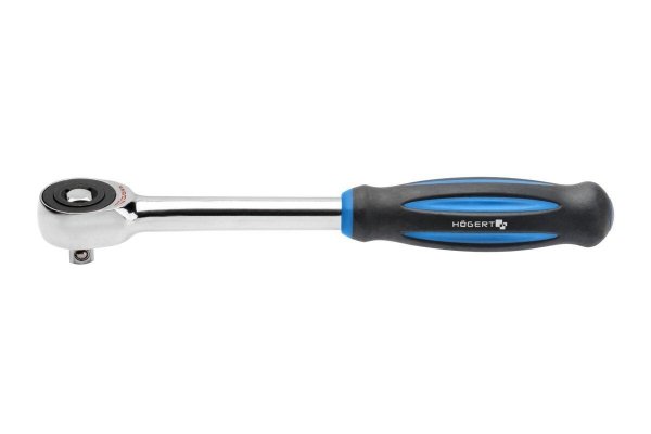 Grzechotka Hogert HT1R372 z obrotową rękojeścią 1/2"  60 zębów  CrMo