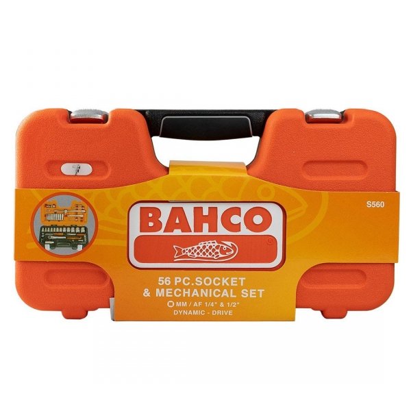 Zestaw kluczy nasadowych Bahco S560 1/4 i 1/2, 56 elementów