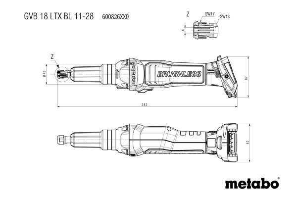 Szlifierka prosta Metabo GVB 18 LTX BL 11-28 (600826840)