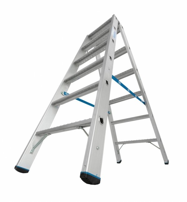 Drabina dwustronna ze stopniami R13 KRAUSE 2x6 stopnie 136169