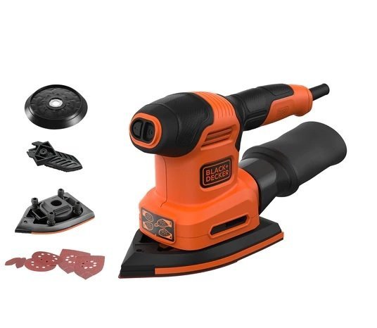 Szlifierka oscylacyjna oraz mimośrodowa 4w1 Black+Decker BEW200 125mm 200W