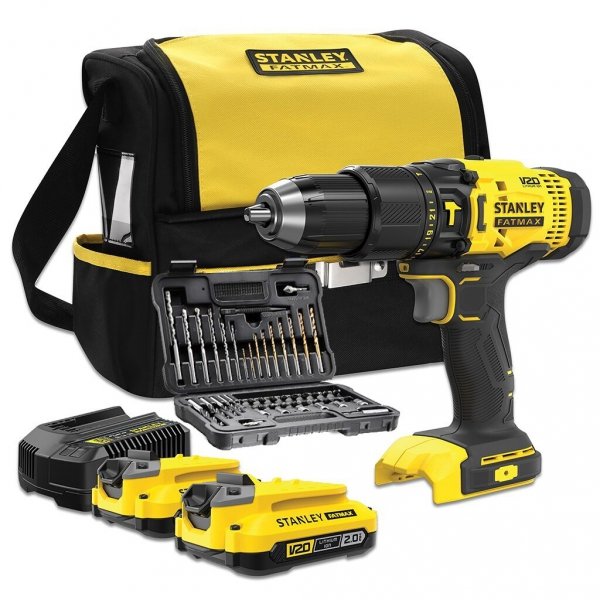 Wiertarko-wkrętarka udar. Stanley FATMAX SFMCD711DSA 18V v20 2x2Ah + AKCESORIA 50el.