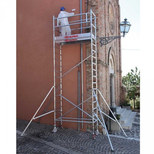 Rusztowanie  TOP SYSTEM  11,4m wieża jezdna o wymiarach 75 x 245 cm   Faraone  B1-104