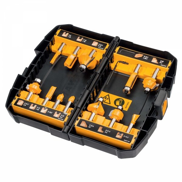 Zestaw frezów do drewna DeWALT DT90016 12szt. trzpień 8mm