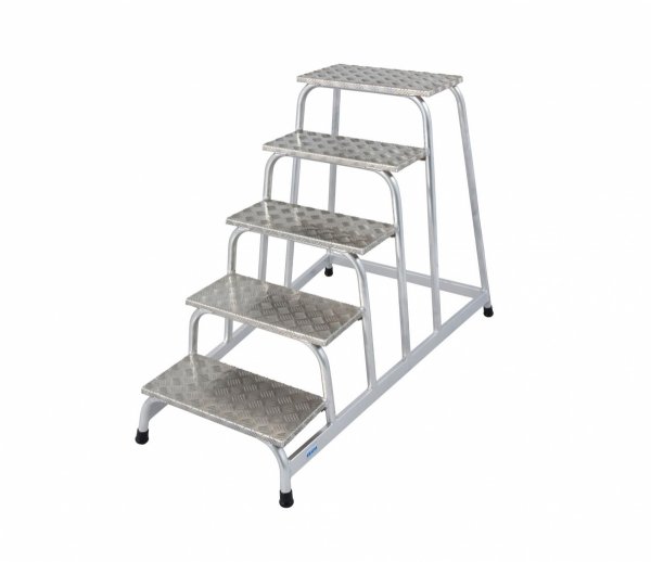 Aluminiowe schodki montażowe z antypoślizgowymi stopniami  Krause STABILO  5 stopni  805058