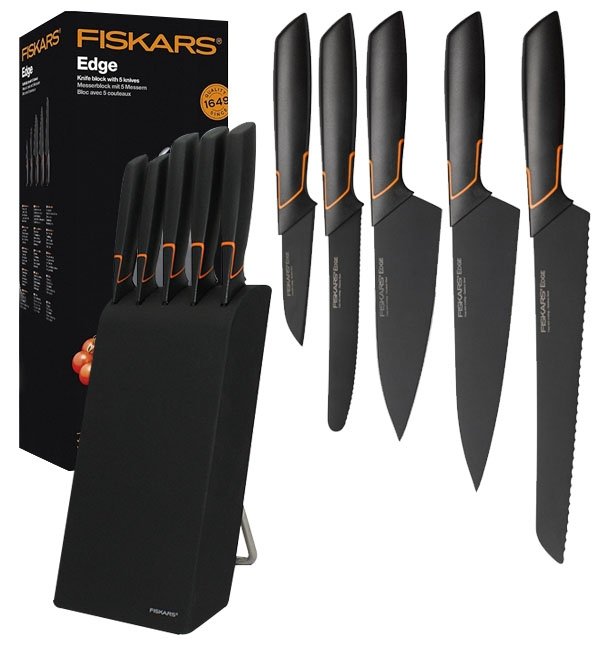 Zestaw 5 noży w czarnym bloku Fiskars 1003099