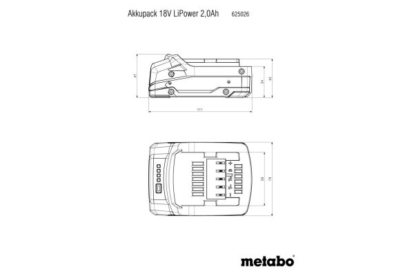 Akumulator Metabo LI-POWER 18 V - 2.0 AH 625026000