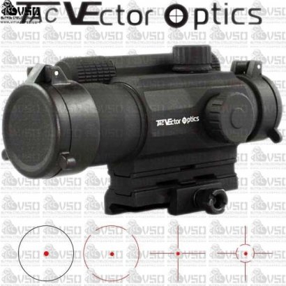 VECTOR SCRD-07 Tempest 1x35 Tactical Milspec 4 Reticle Red Dot Reflex Sight Scope 