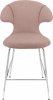 Umage TIME FLIES Hoker - Tapicerowane Krzesło Barowe na Chromowanych Nogach 102 cm / Różowe