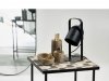 Villa Collection KARV Stolik Pomocniczy 54 cm Czarny z Kamiennym Blatem