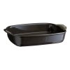 Emile Henry NATURAL CHIC Prostokątna Forma - Naczynie do Zapiekania 42,5x28 cm Czarna