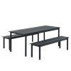 Muuto LINEAR Ogrodowy Stół Stalowy 200 x 80 cm Czarny