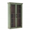 Bloomingville HAZEM Witryna - Szafa z Efektem Postarzania 80 cm / Zielona