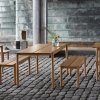 Muuto LINEAR Zestaw Mebli Ogrodowych - Stół 140 cm + 2 Ławki - Pomarańczowy