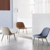 Muuto FIBER LOUNGE Fotel Tapicerowany - Rama Metalowa / Brązowa Skóra Cognac