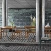 Muuto LINEAR Zestaw Mebli Ogrodowych - Stół 200 cm + 2 Ławki - Ciemnozielony