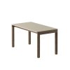 Muuto COUPLE Stolik Kawowy z Ceramicznym Blatem 84x40 cm / Ciemny Dąb - Blat Wavy Piaskowy Sand